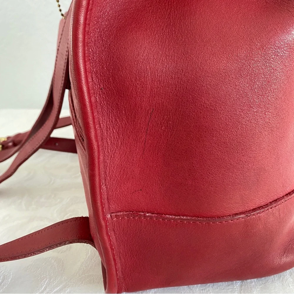 Vintage coach Leather Backpack red